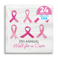 Custom Text - Breast Cancer Awareness Napkins - 24 Ct