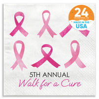 Custom Text - Breast Cancer Awareness Napkins - 24 Ct