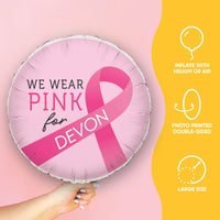 Custom Text Balloon - Breast Cancer Awareness - Double Sided - 1 Ct