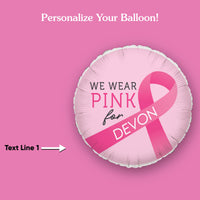 Custom Text Balloon - Breast Cancer Awareness - Double Sided - 1 Ct