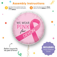 Custom Text Balloon - Breast Cancer Awareness - Double Sided - 1 Ct