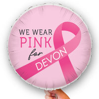Custom Text Balloon - Breast Cancer Awareness - Double Sided - 1 Ct