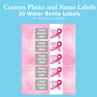 Custom Photo Breast Cancer Awareness Water Bottle Labels