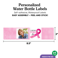 Custom Photo Breast Cancer Awareness Water Bottle Labels