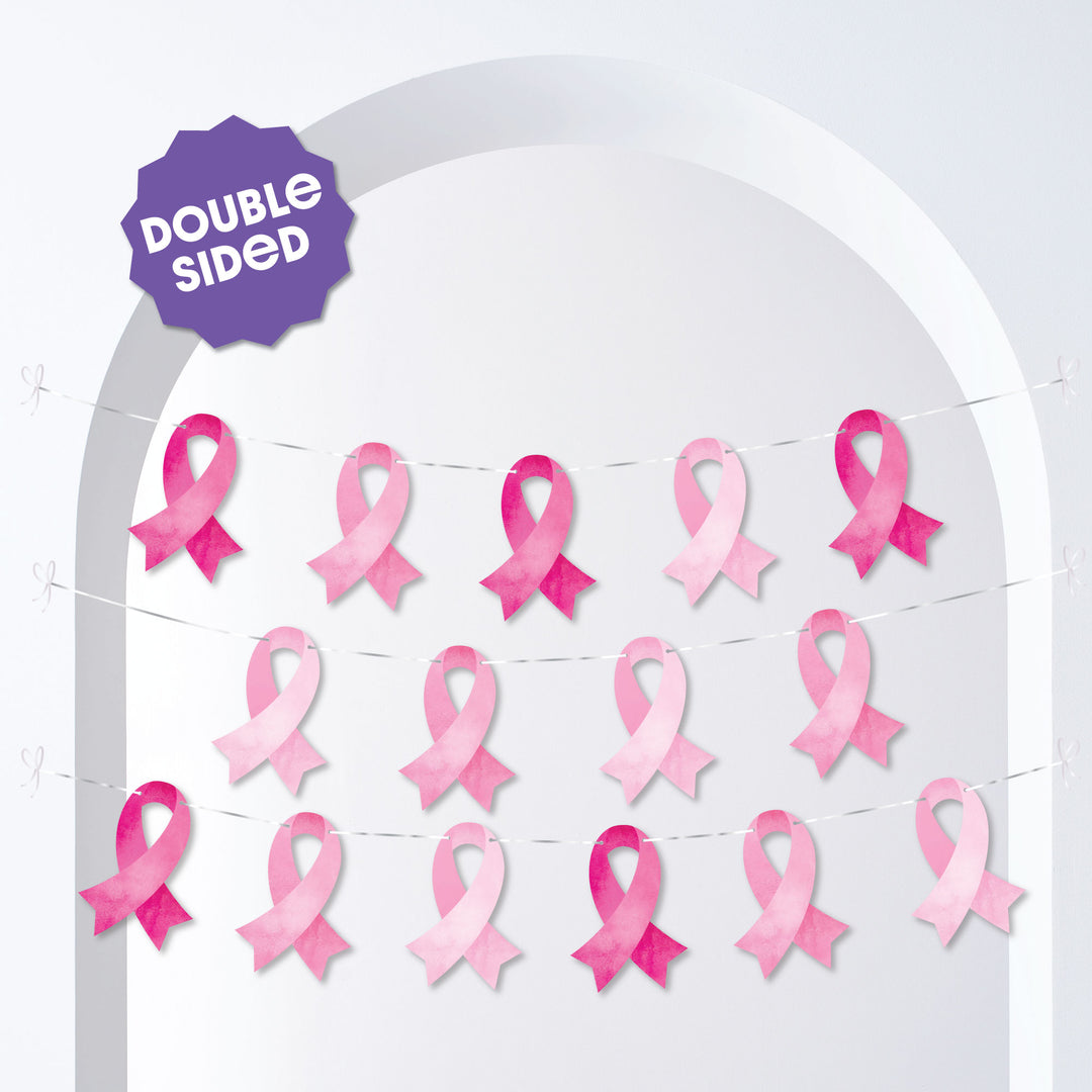 Breast Cancer Awareness Garland Banner - 15 Pc