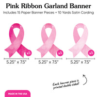 Breast Cancer Awareness Garland Banner - 15 Pc