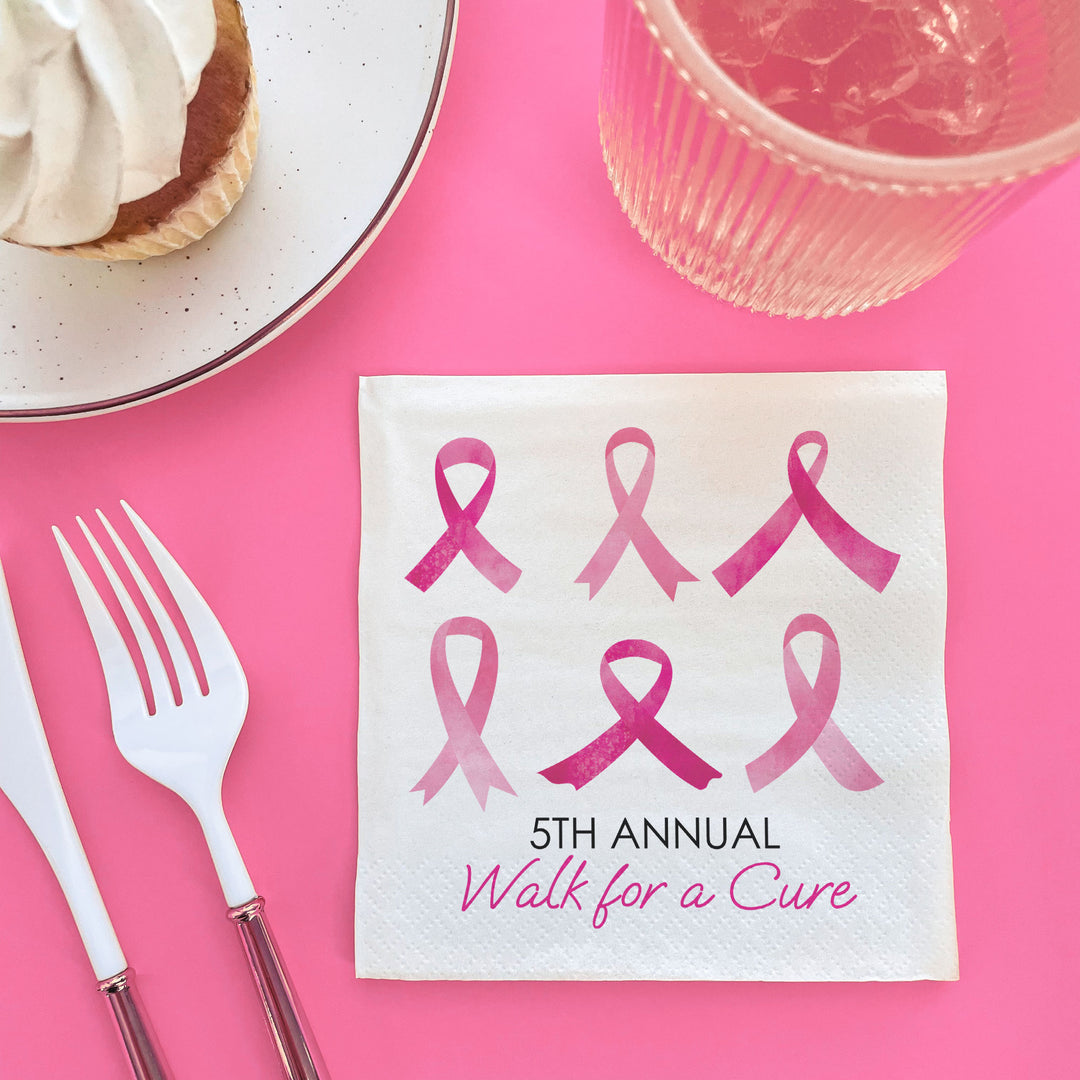Custom Text - Breast Cancer Awareness Napkins - 24 Ct
