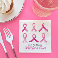 Custom Text - Breast Cancer Awareness Napkins - 24 Ct