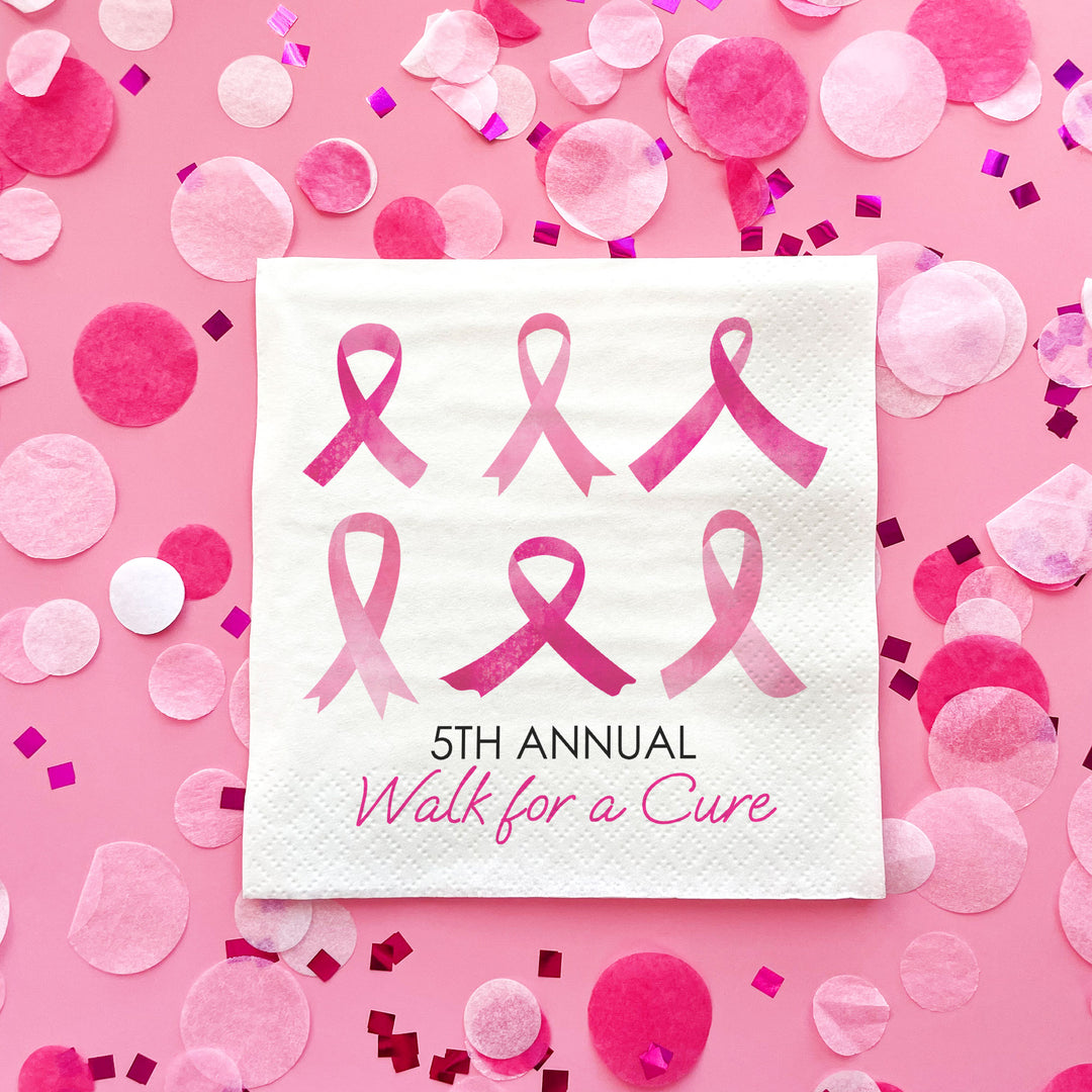 Custom Text - Breast Cancer Awareness Napkins - 24 Ct