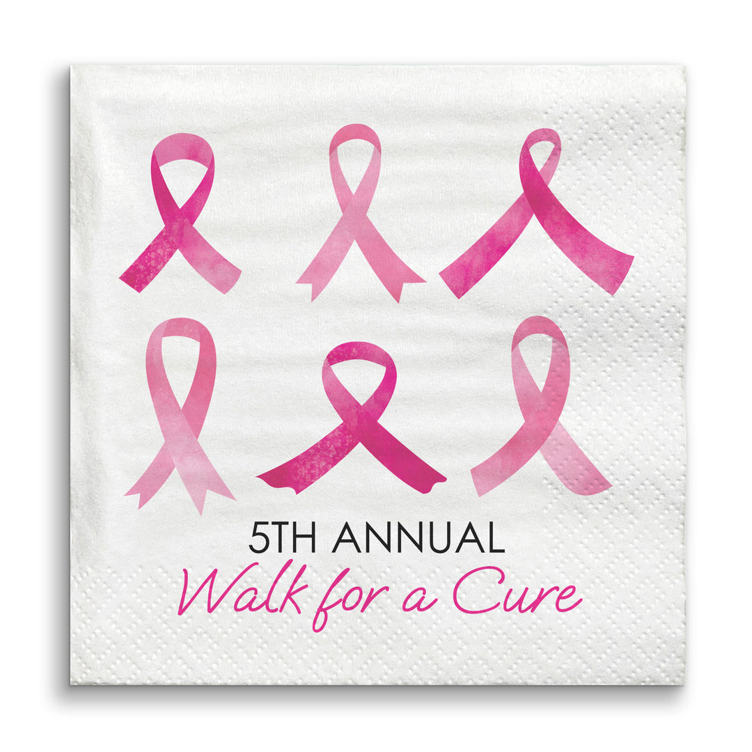Custom Text - Breast Cancer Awareness Napkins - 24 Ct