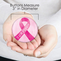 Breast Cancer Awareness Pinback Buttons - 8 Ct