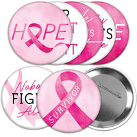 Breast Cancer Awareness Pinback Buttons - 8 Ct