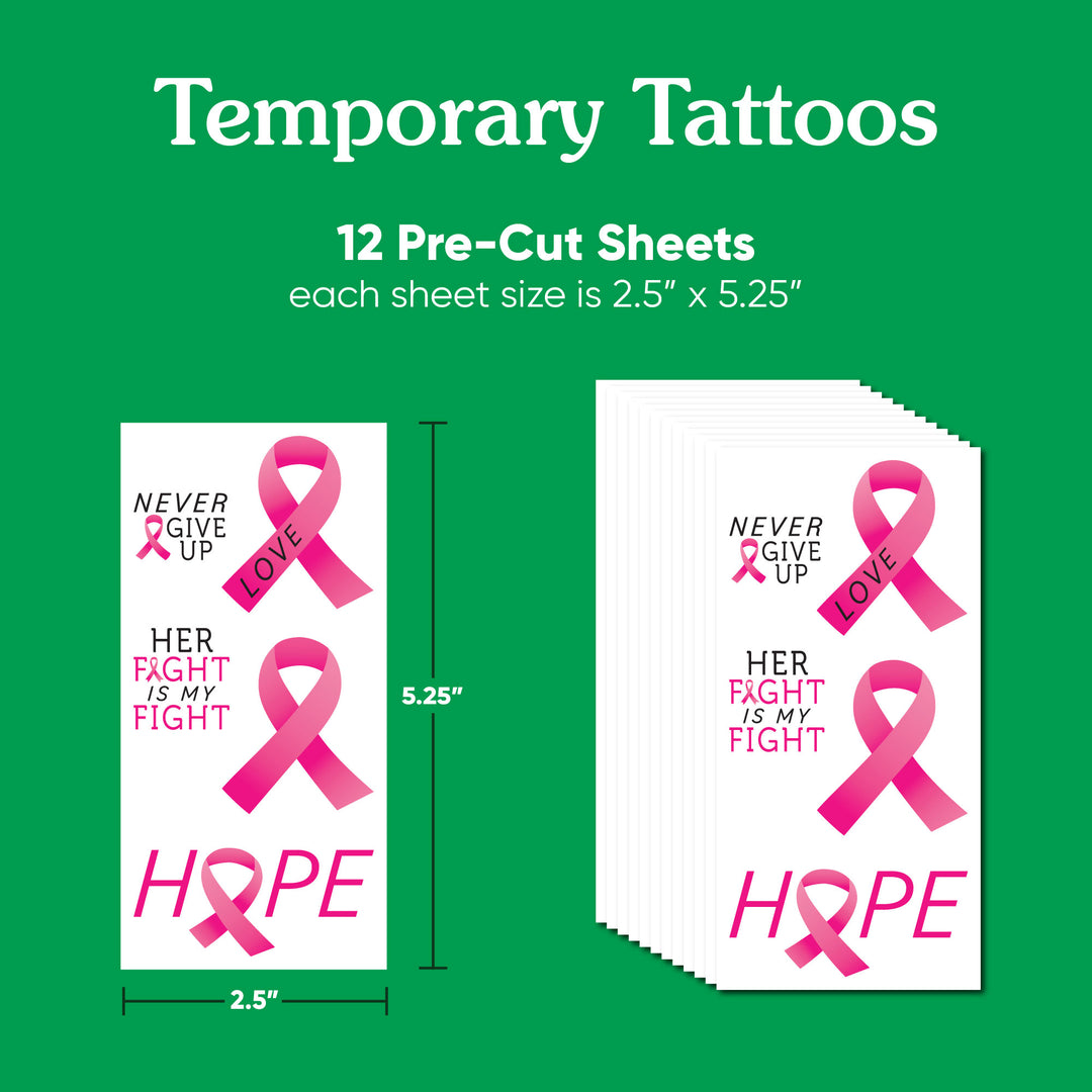 Breast Cancer Awareness Temporary Tattoos  -  60 Ct