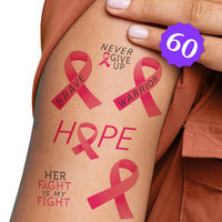 Breast Cancer Awareness Temporary Tattoos  -  60 Ct