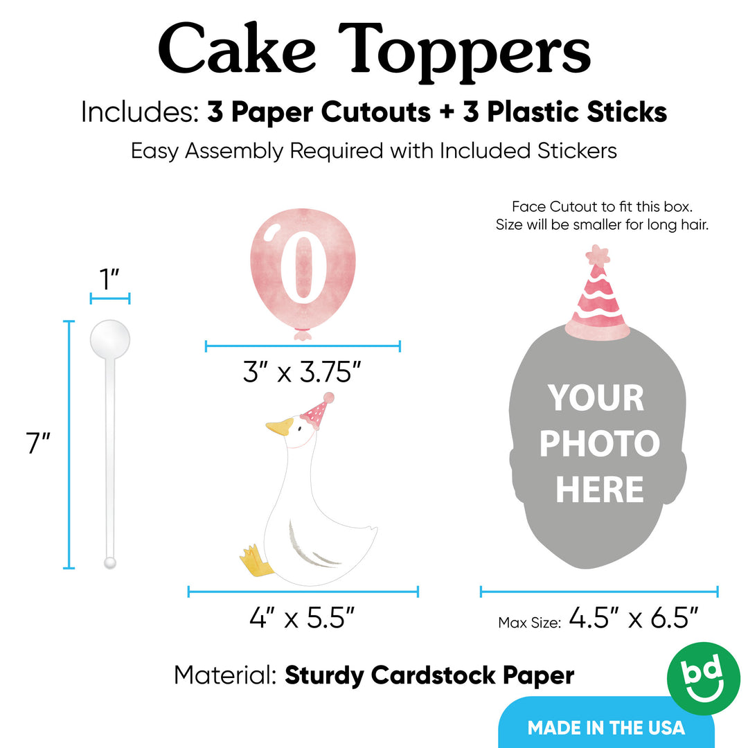 3 piece goose cake topper set with sticks included