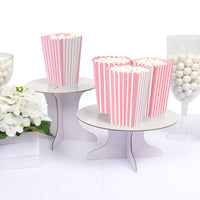 Pink Stripes - Simple Party Favor Popcorn Treat Boxes - Set of 12