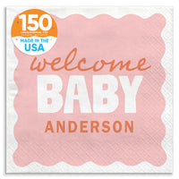 Pink and orange baby shower luncheon napkins 150 count main image 