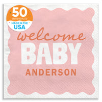 Pink and orange baby shower luncheon napkins 50 count main image 