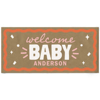 Pink custom welcome baby kraft banner main image 