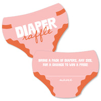 Pink and orange diaper raffle cards set main image 