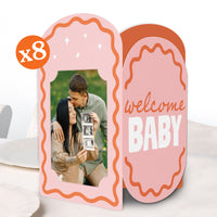 Pink and orange baby shower photo centerpieces set main image 