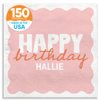 Pink and orange birthday luncheon napkins 150 count