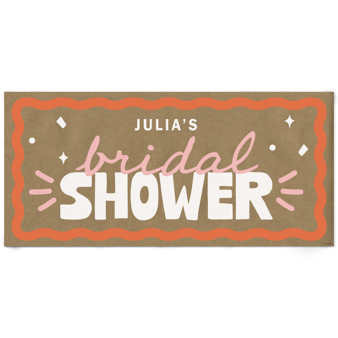 Pink custom bridal shower banner main image