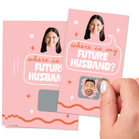 Custom Face Wavy Bridal Shower Scratch Off Card Game - 22 Ct