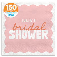 Pink and orange bridal shower luncheon napkins 150 Count