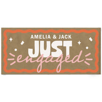Pink and orange custom just engaged kraft banner main image 
