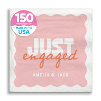 Pink and Orange Custom engagement party beverage napkins 150 Count