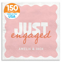 Pink and Orange Custom engagement party luncheon napkins 150 Count
