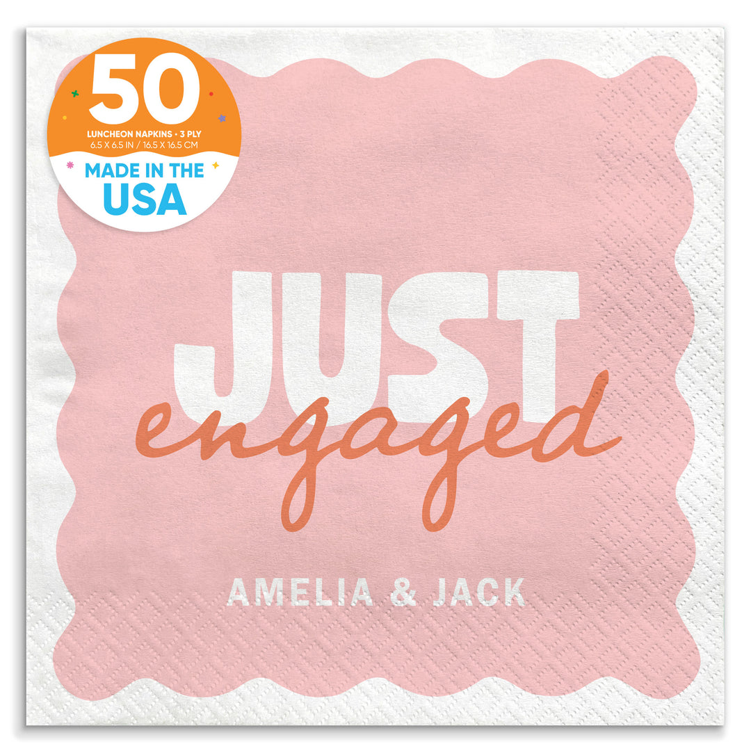Teal green and Yellow Custom engagement party luncheon napkins 50 Count