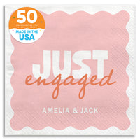 Teal green and Yellow Custom engagement party luncheon napkins 50 Count