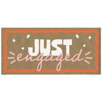 Pink and orange just engaged kraft banner main image 