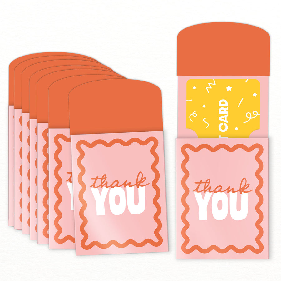 Pink and orange wavy gift card holders set main image 