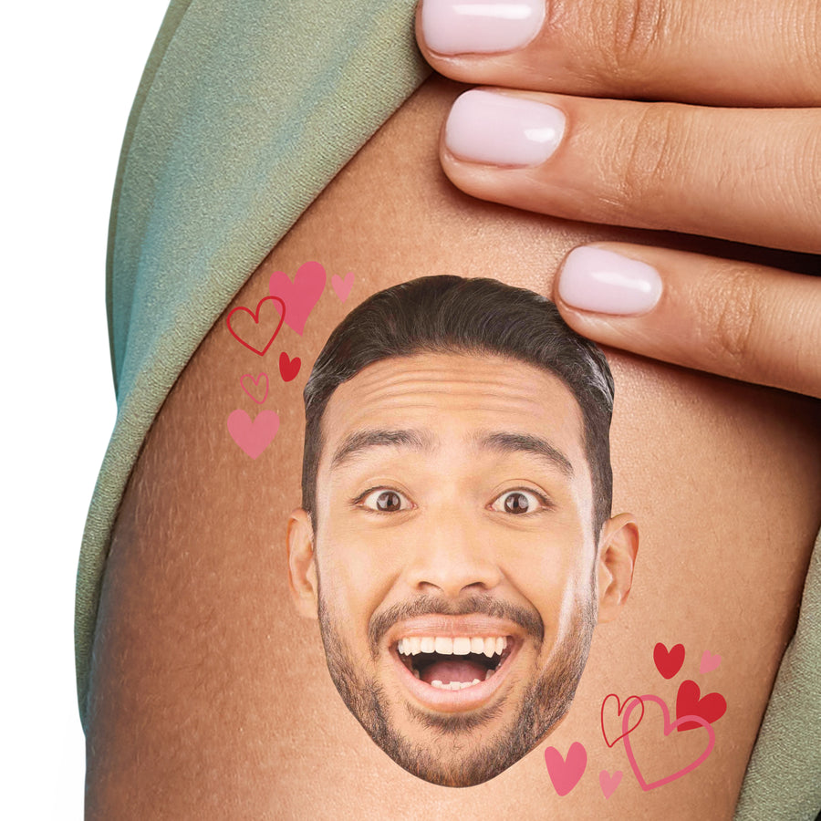 Custom Pink and Red Hearts Temporary Tattoos - 12 Ct