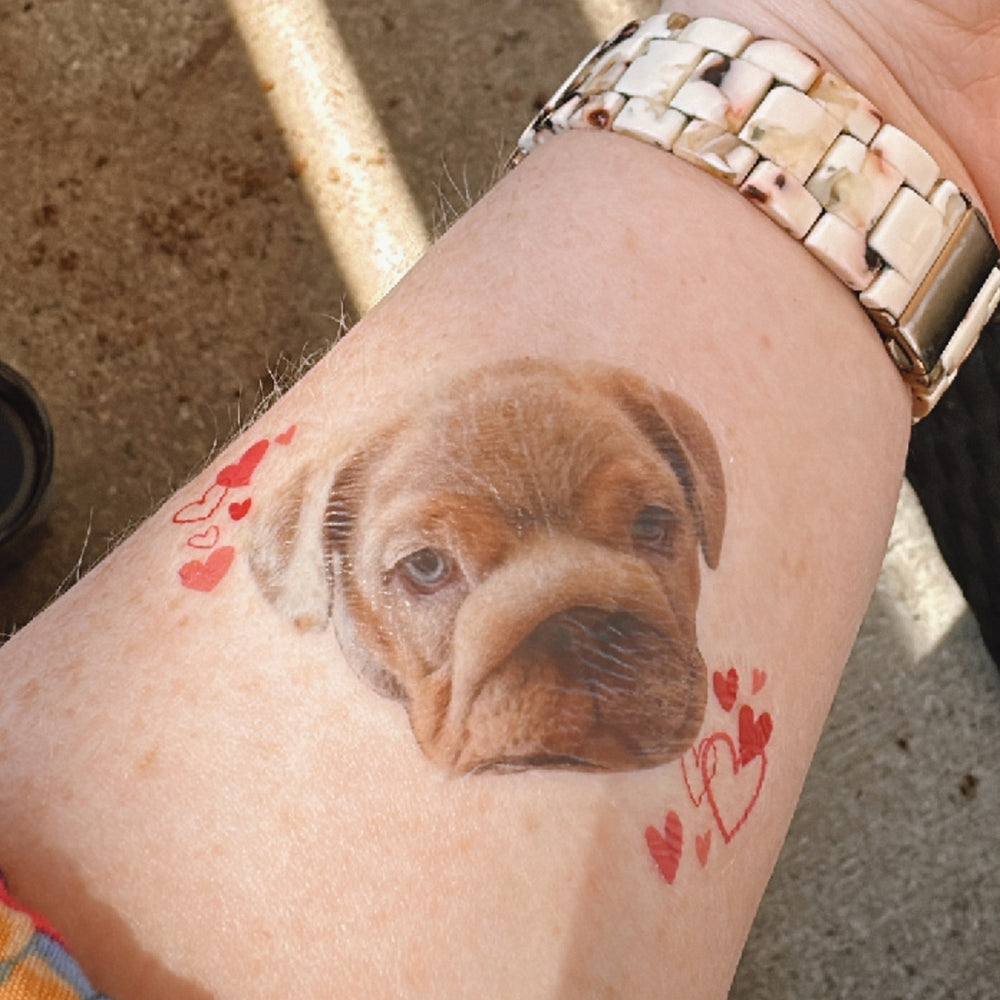 Custom Pink and Red Hearts Temporary Tattoos - 12 Ct