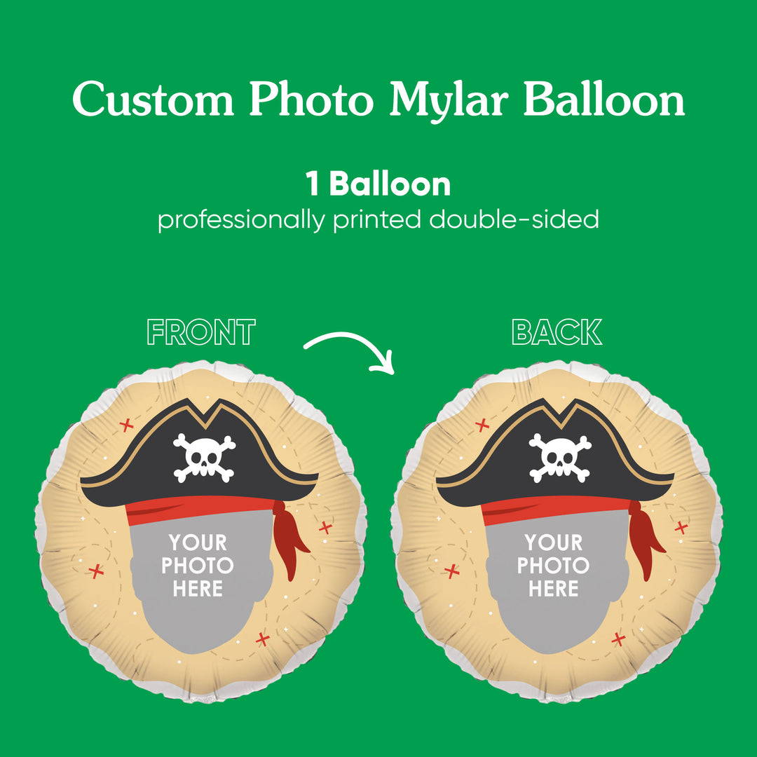 Custom Face Balloon - Pirate - Double Sided - 1 Ct