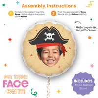 Custom Face Balloon - Pirate - Double Sided - 1 Ct