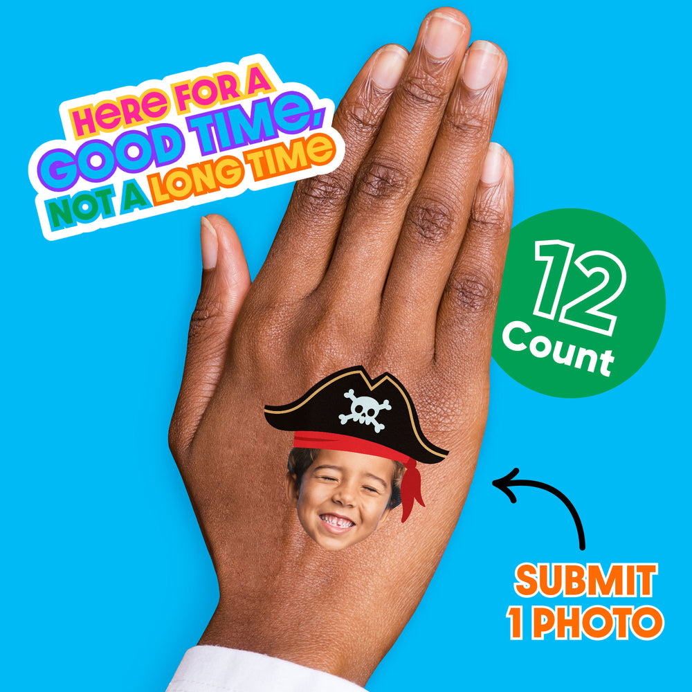 Custom Pirate Temporary Tattoos - 12 Ct