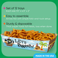 Pirate Party Paper Food Trays - 12 Ct
