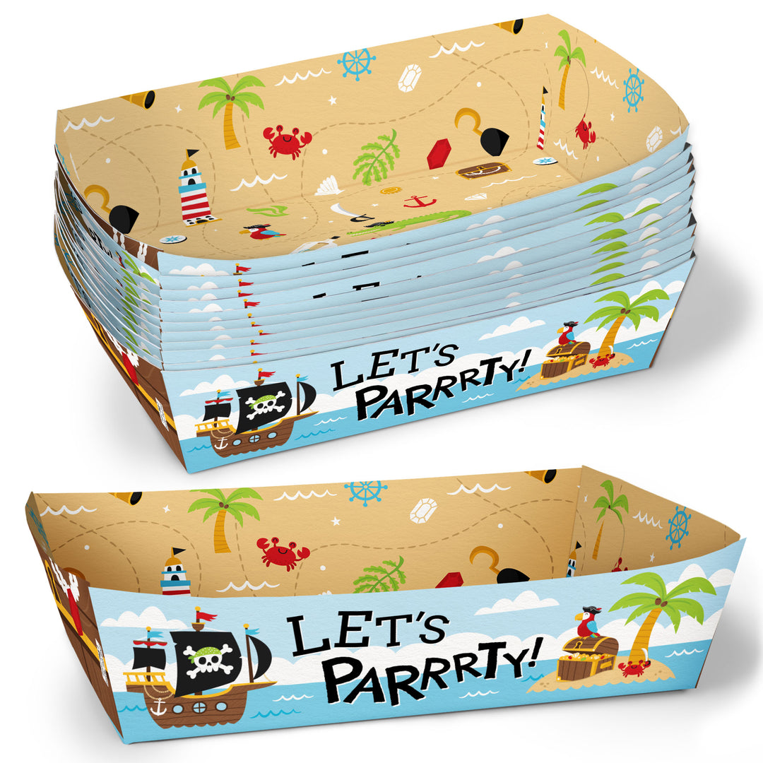 Pirate Party Paper Food Trays - 12 Ct