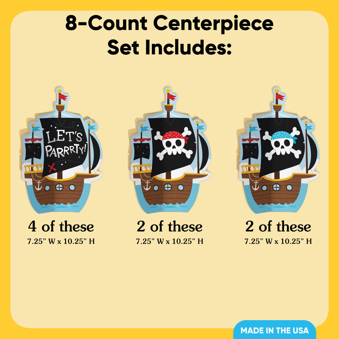 Pirate 3D Centerpieces - 8 Ct