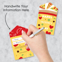 Pizza Party Time - Cards for Kids - Happy Valentine’s Day Pull Tabs - Set of 12