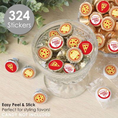 Pizza Party Time - Baby Shower or Birthday Party Small Round Candy Stickers - Party Favor Labels - 324 Count