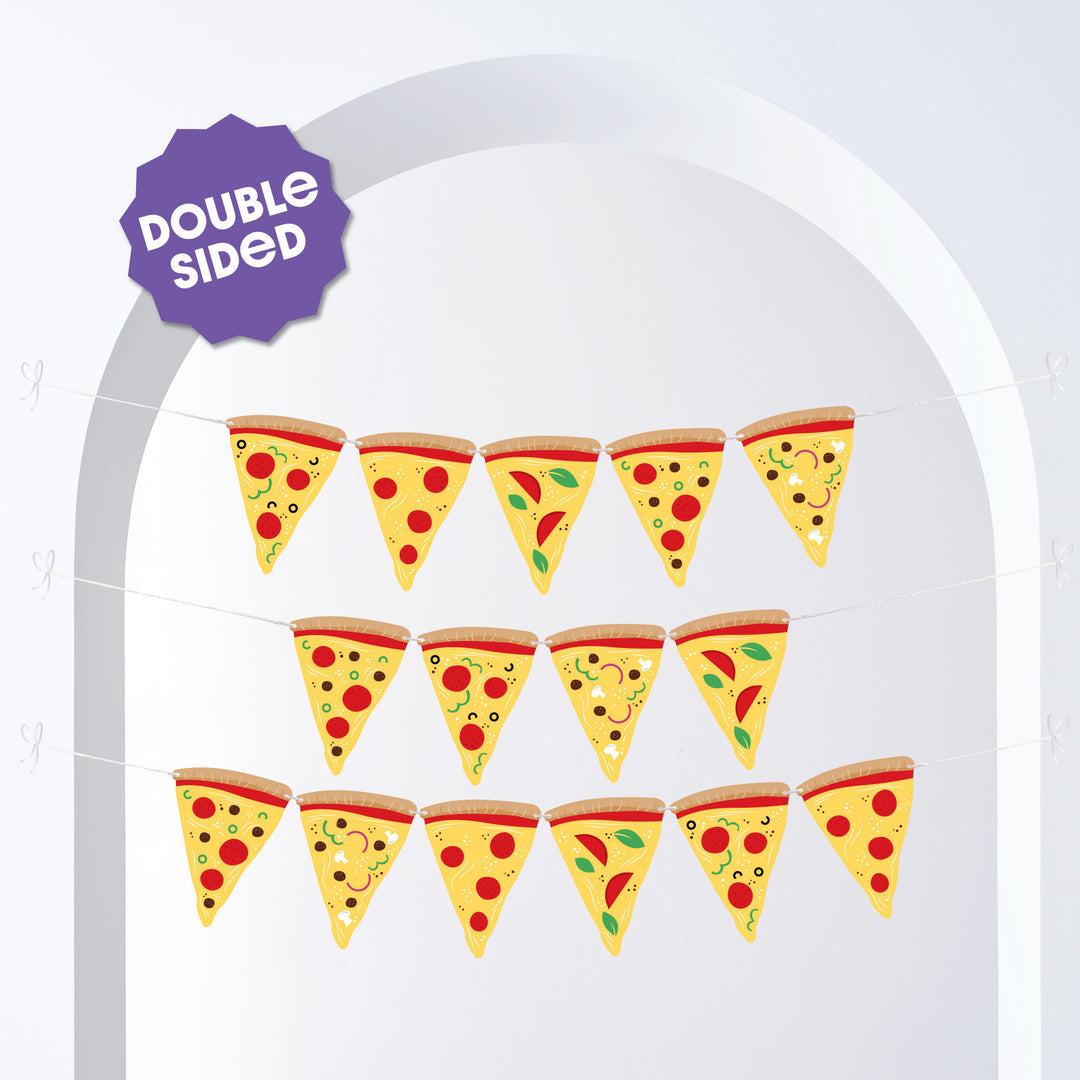 Pizza Party Garland Banner - 15 Pc