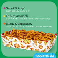 Pizza Party Paper Food Trays - 12 Ct