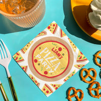 Custom Text Napkins - Pizza Party - 50 Ct
