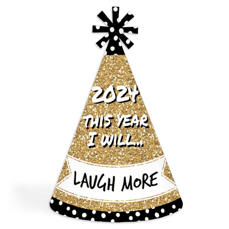 Pop, Fizz, Clink! - Cone Party Hats - 2024 New Year&